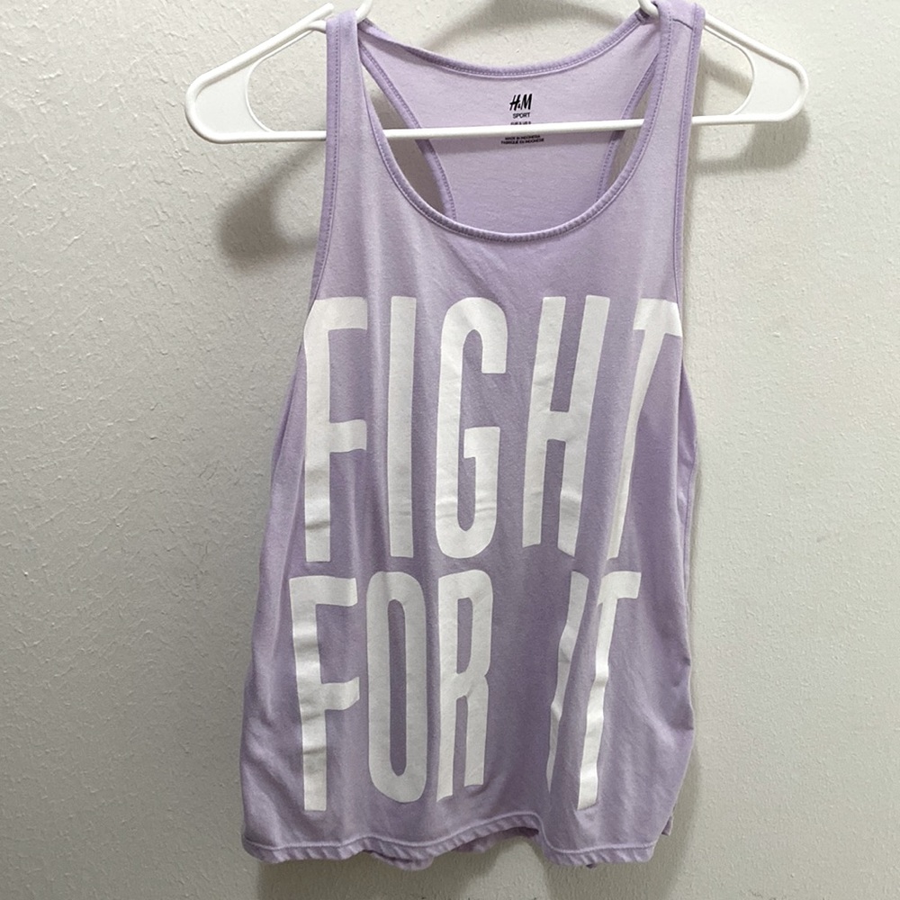 Light pastel purple workout tank top! H&M brand. Oversized tank.